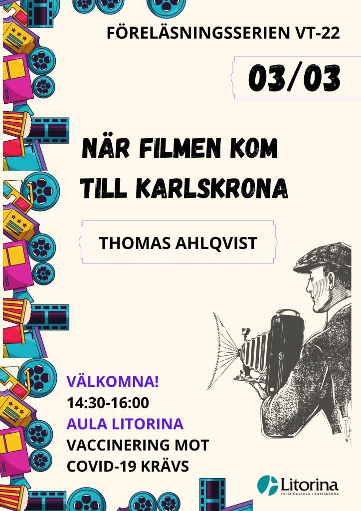 När filmen kom till Karlskrona; Thomas Ahlqvist föreläser i morgon torsdag