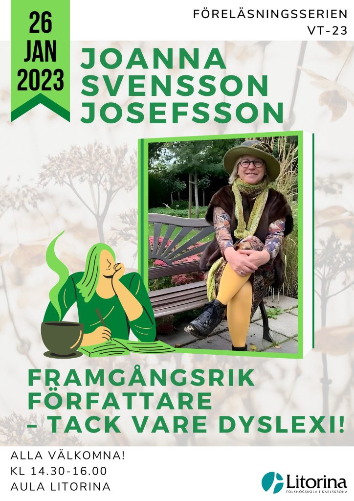 Vi presenterar stolt Joanna Svensson Josefsson som den första föreläsaren i Litorinas föreläsningsserie vårterminen-23